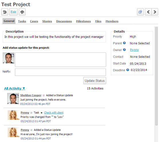 Project Manager Screenshot