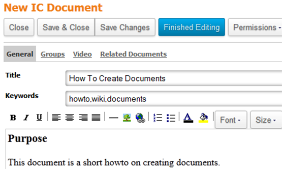 Create Documentation